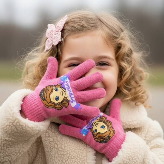 Manusi tricotate „ Sofia ” HO4299roz inchis [2]