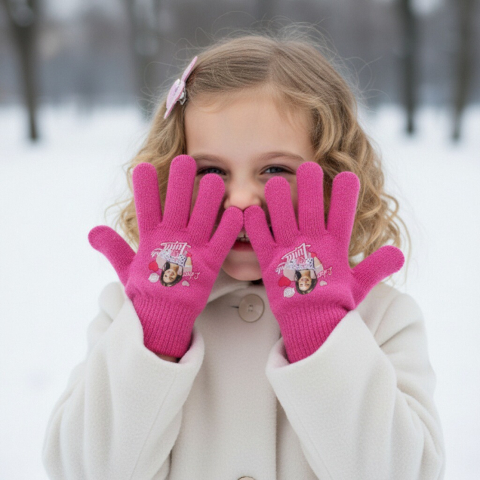 Manusi tricotate ' Soy Luna ' HQ4284roz inchis [2]