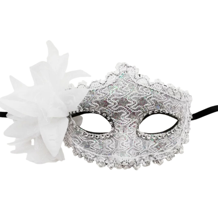 Masca venetiana pentru carnaval / Halloween MAS-102alb [3]