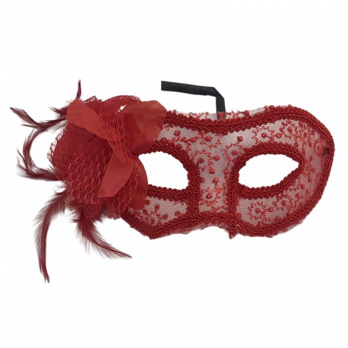 Masca venetiana pentru carnaval / Halloween MAS-104rosu [1]