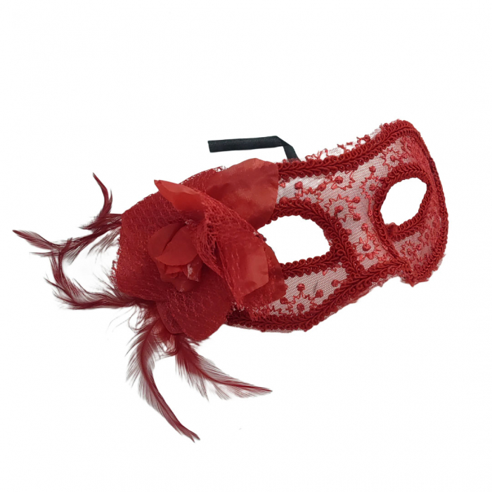 Masca venetiana pentru carnaval / Halloween MAS-104rosu [2]