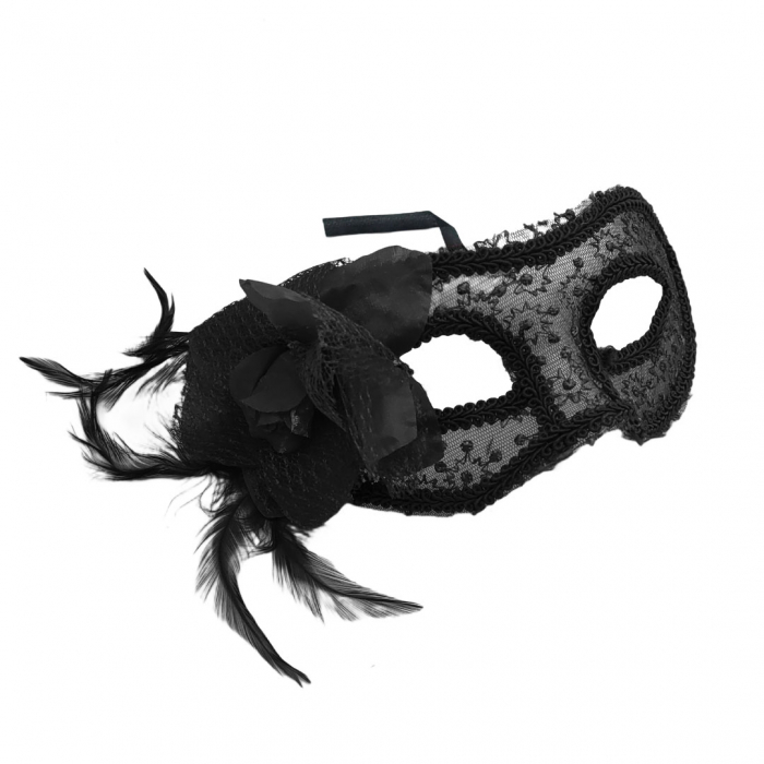 Masca venetiana pentru carnaval / Halloween MAS-104negru [2]