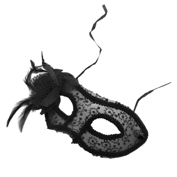 Masca venetiana pentru carnaval / Halloween MAS-104negru [4]
