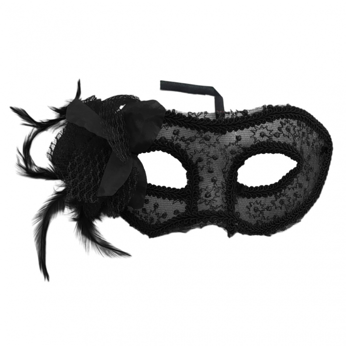 Masca venetiana pentru carnaval / Halloween MAS-104negru [1]