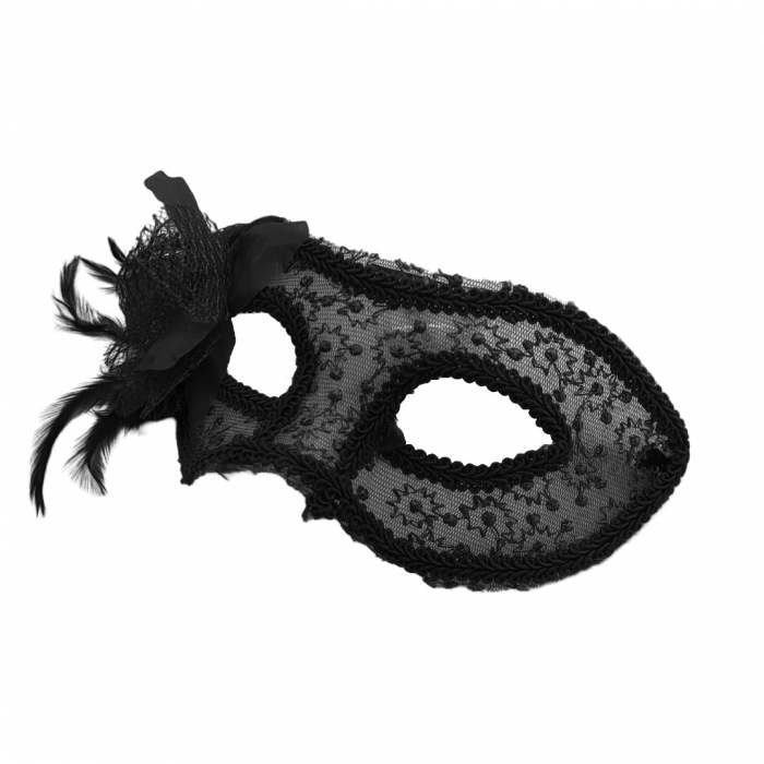 Masca venetiana pentru carnaval / Halloween MAS-104negru [3]