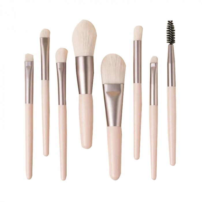 Mini set portabil cu 8 pensule machiaj si husa depozitare MP-801bej [1]