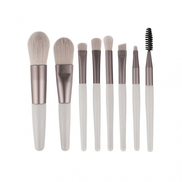 Mini set portabil cu 8 pensule machiaj si husa depozitare MP-801gri [1]