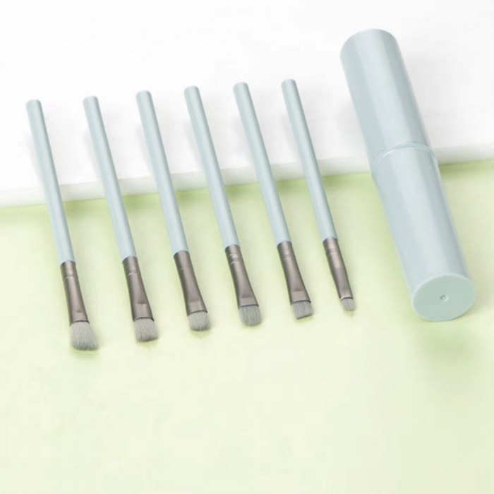 Mini set portabil cu 6 pensule machiaj si tub depozitare SL-25Kalbastru [3]