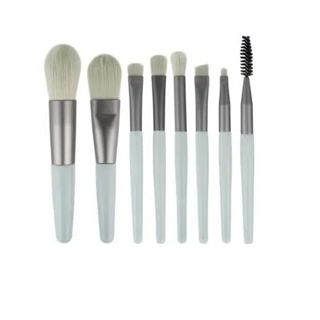 Mini set portabil cu 8 pensule machiaj si husa SL-21031verde [2]