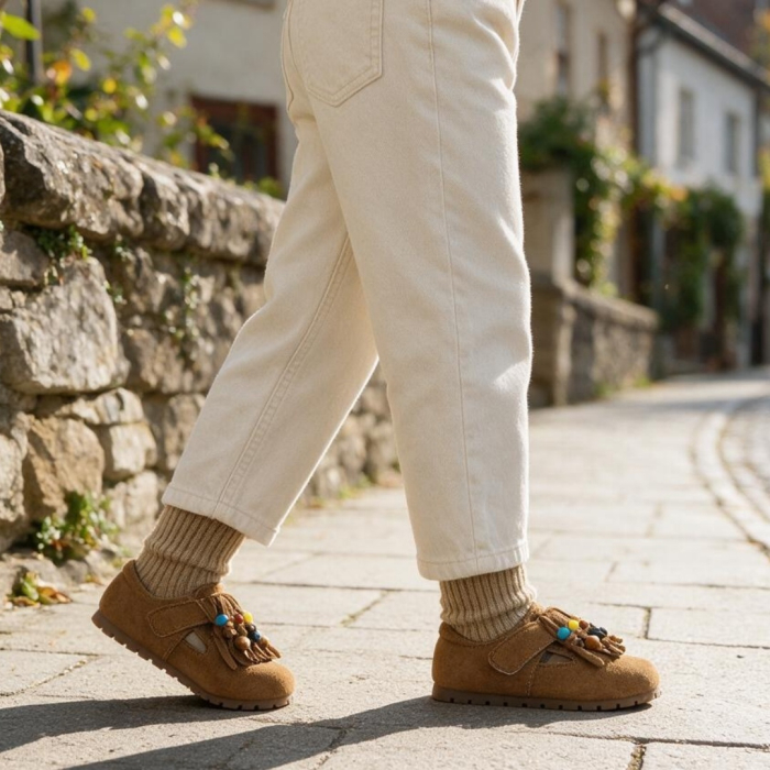Mocasini cu franjuri FC-65camel [5]
