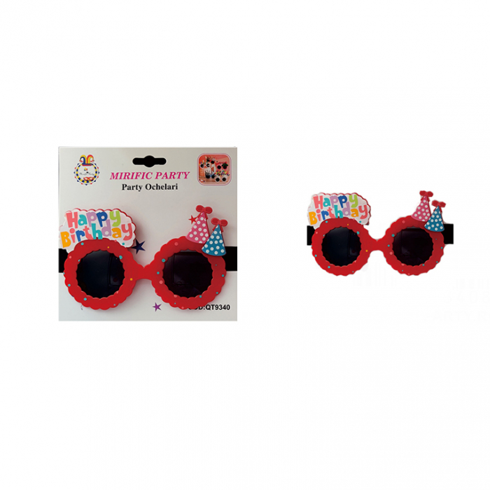 Ochelari pentru petrecere ' Happy Birthday ' QT9340rosu [2]