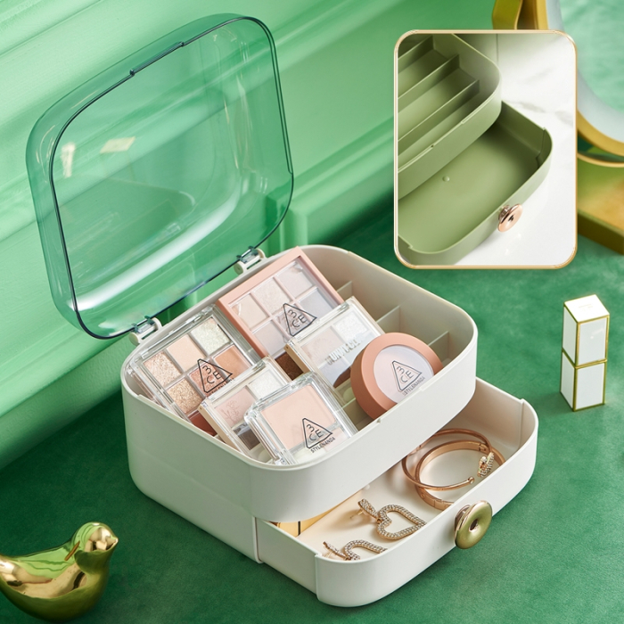 Organizator cosmetice si bijuterii 2 piese SHYE-6662alb [2]