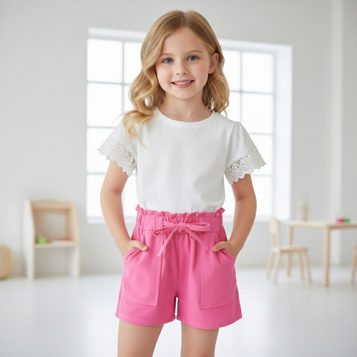 Pantaloni scurti B013roz inchis [2]