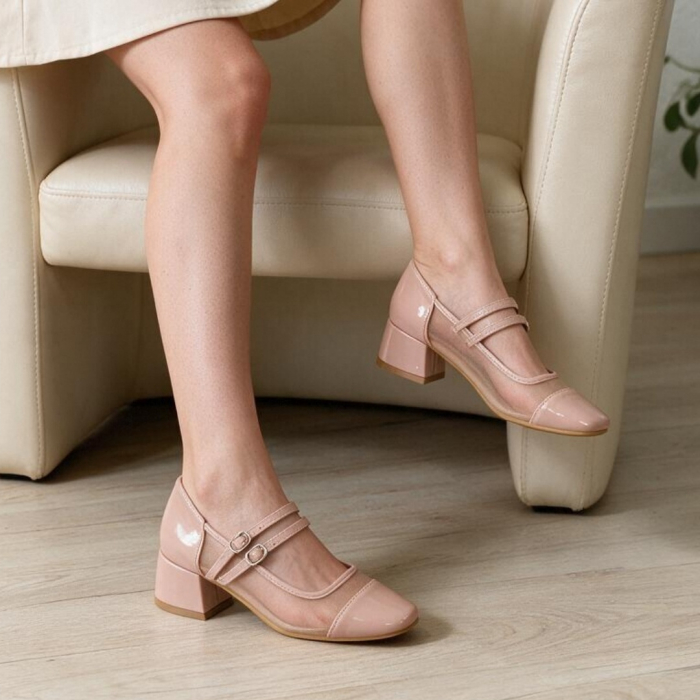 Pantofi cu toc A25-1907nude [4]