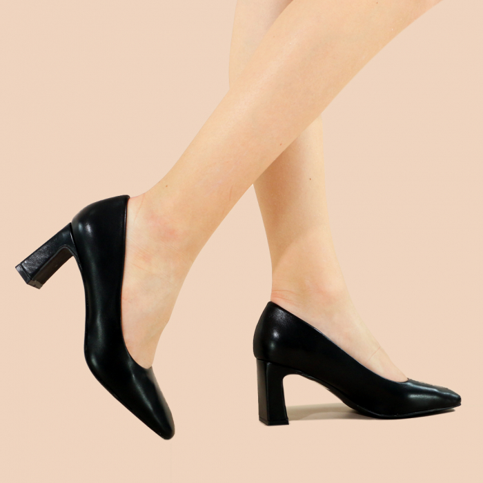 Pantofi cu toc X21-733negru [2]
