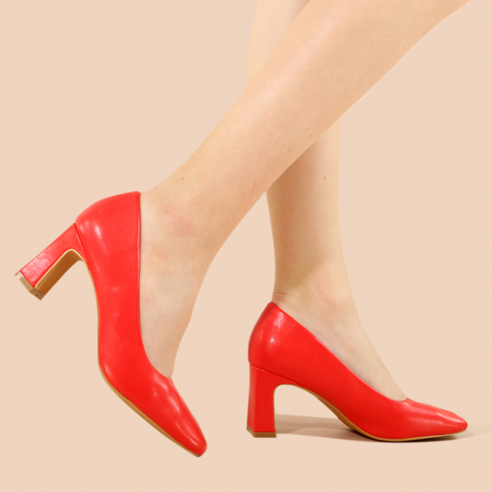 Pantofi cu toc X21-733rosu [3]