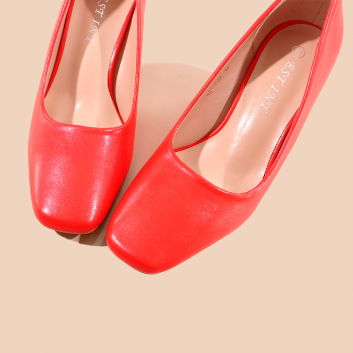 Pantofi cu toc X21-733rosu [2]