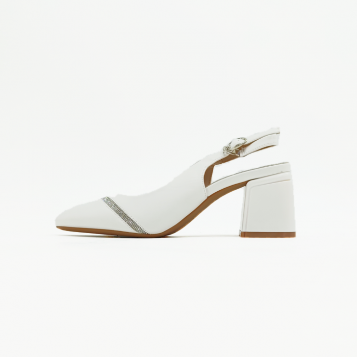 Pantofi decupati cu toc gros X373alb [2]