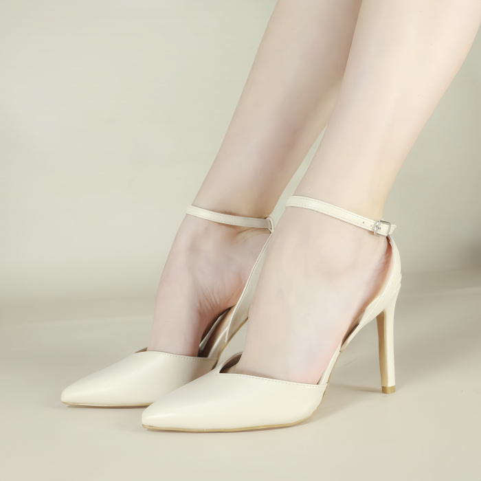 Pantofi decupati cu toc stiletto K-23bej [5]