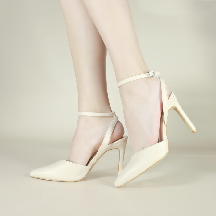 Pantofi decupati cu toc stiletto K-23bej [6]