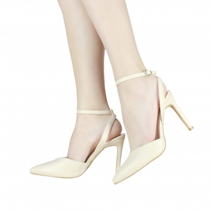 Pantofi decupati cu toc stiletto K-23bej [1]