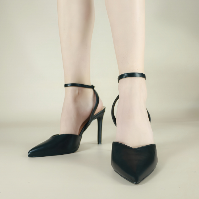 Pantofi decupati cu toc stiletto K-23negru [3]
