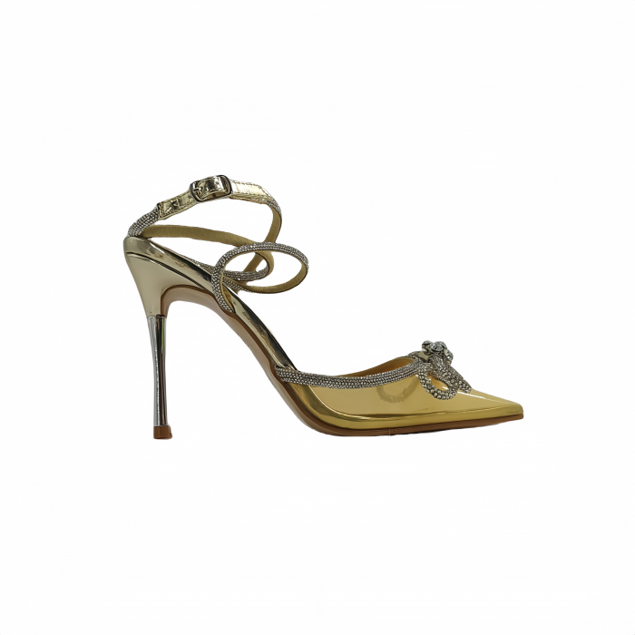 Pantofi decupati cu toc stiletto K-25auriu [2]