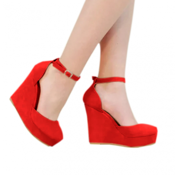 Pantofi eleganti cu platforma 130-62rosu [1]