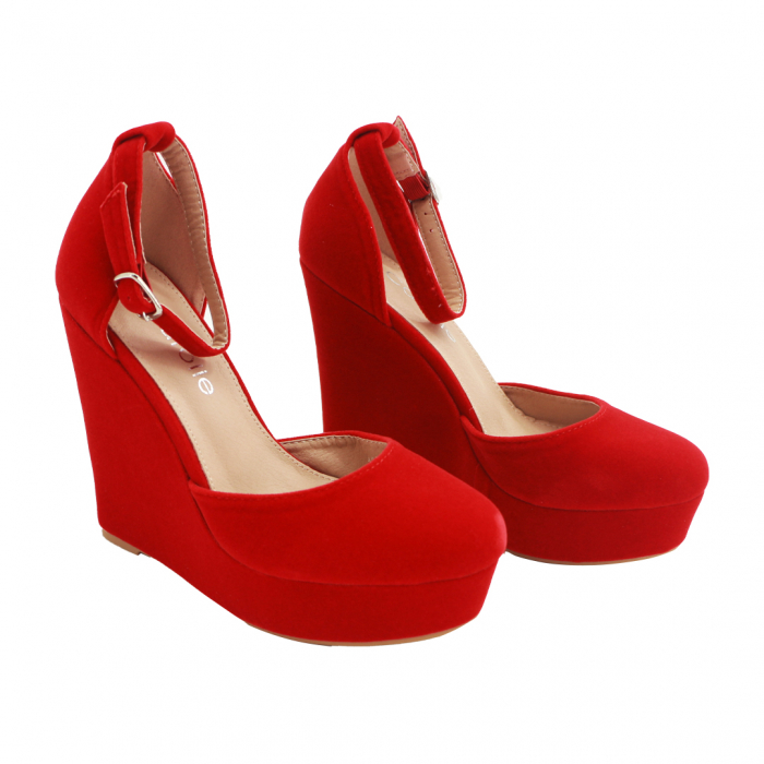 Pantofi eleganti cu platforma 130-62rosu [5]