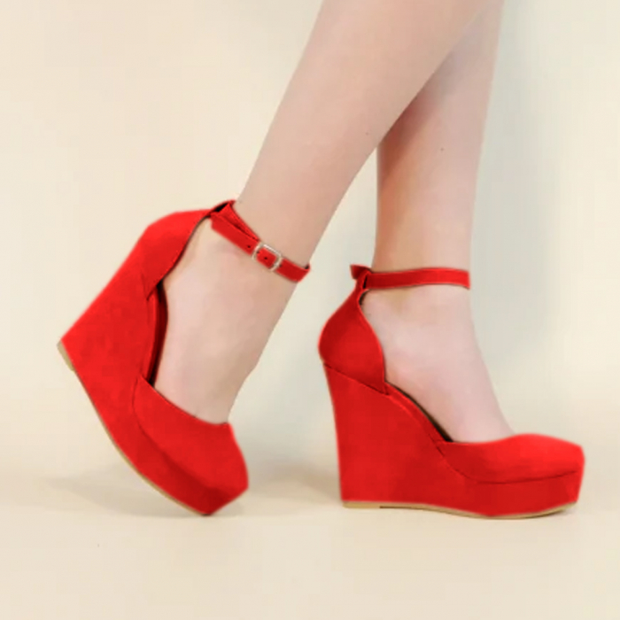 Pantofi eleganti cu platforma 130-62rosu [3]