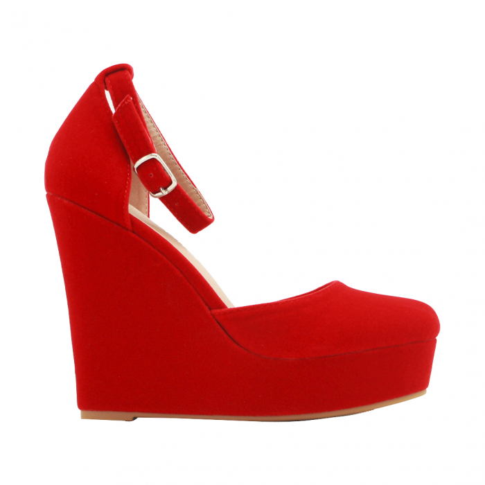 Pantofi eleganti cu platforma 130-62rosu [4]