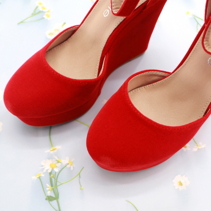 Pantofi eleganti cu platforma 130-62rosu [6]