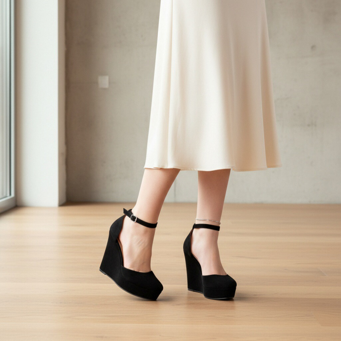 Pantofi eleganti cu platforma 130-62negru [4]
