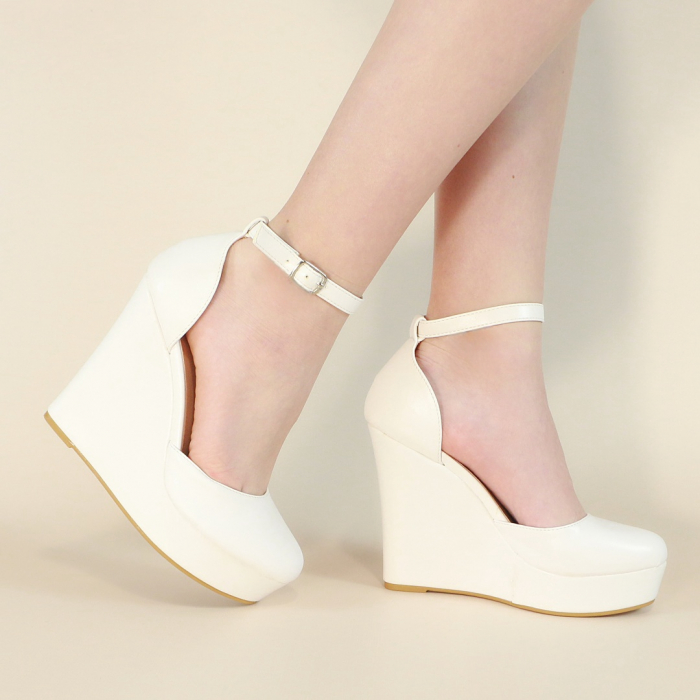 Pantofi eleganti cu platforma 130-63alb [2]