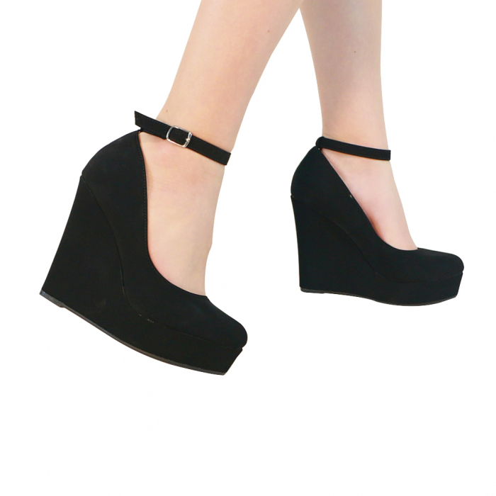 Pantofi eleganti cu platforma 130-65negru [1]