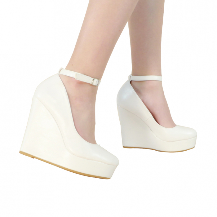 Pantofi eleganti cu platforma 130-66alb [1]