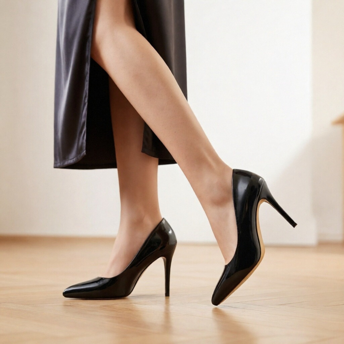 Pantofi eleganti cu toc 10016negru [4]