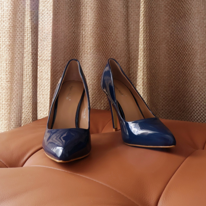 Pantofi eleganti cu toc 10016bleumarin [4]