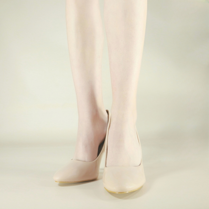 Pantofi eleganti cu toc 10023nude [5]