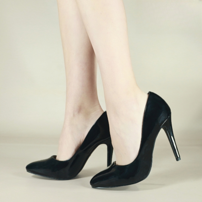 Pantofi eleganti cu toc 10023negru [5]