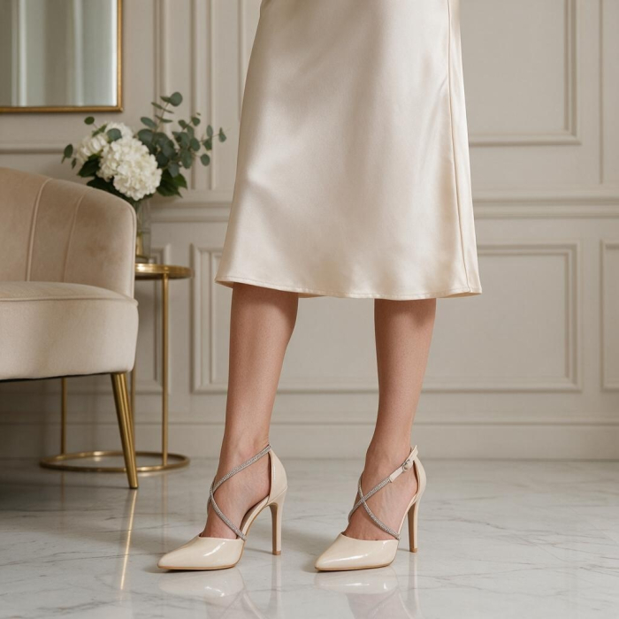 Pantofi eleganti cu toc 916-22Bbej [4]