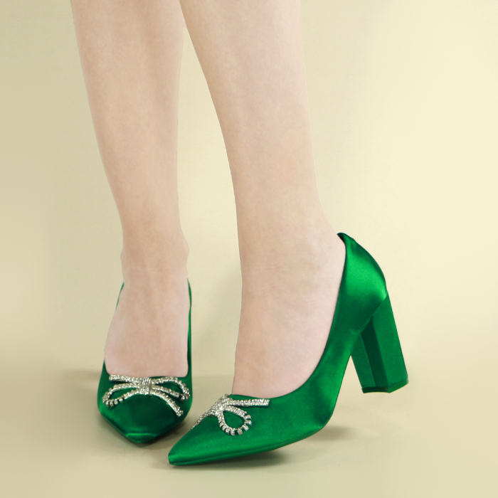 Pantofi eleganti cu toc A23-611verde [4]