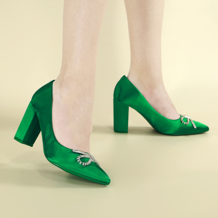 Pantofi eleganti cu toc A23-611verde [2]