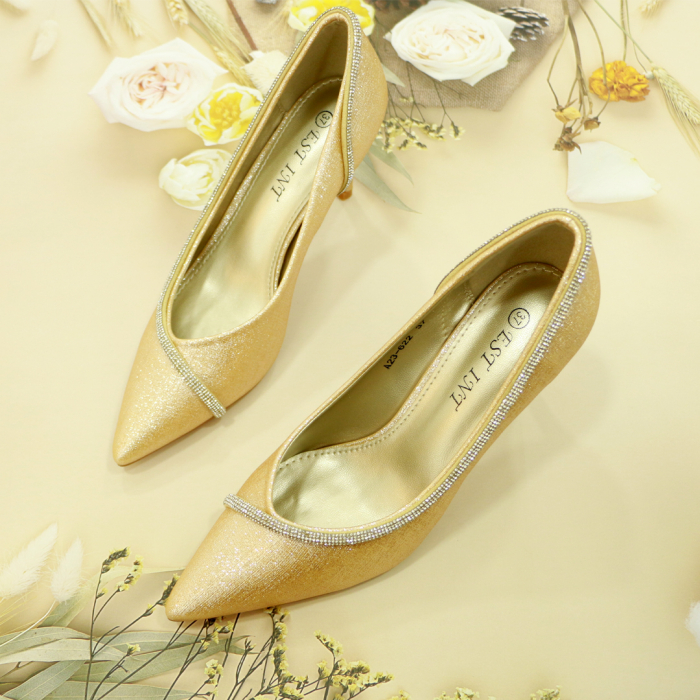 Pantofi eleganti cu toc A23-622auriu [4]