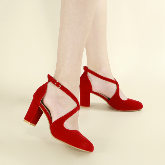 Pantofi eleganti cu toc X22-1001rosu [2]