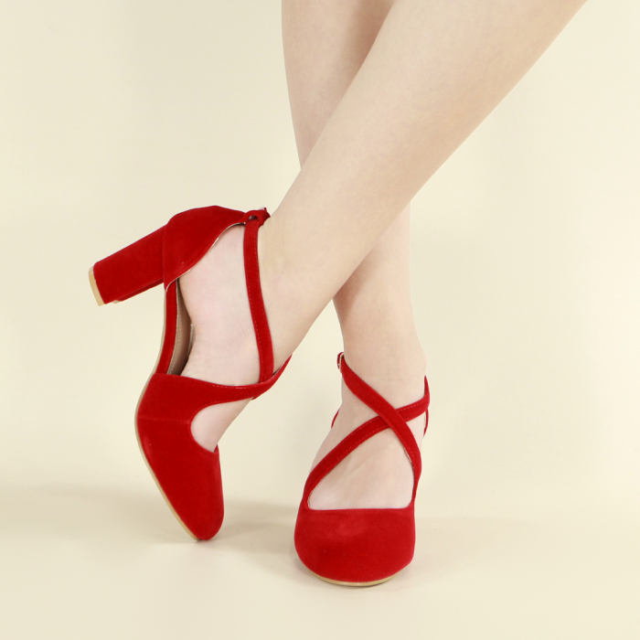 Pantofi eleganti cu toc X22-1001rosu [3]