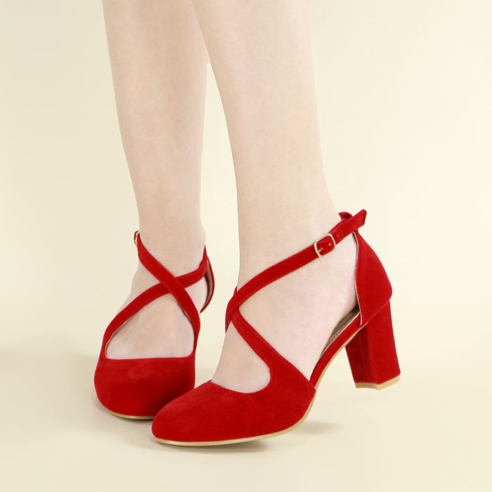 Pantofi eleganti cu toc X22-1001rosu [4]