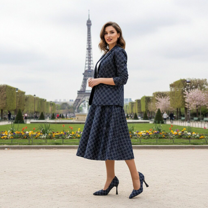 Pantofi eleganti cu toc C-144bleumarin inchis [11]