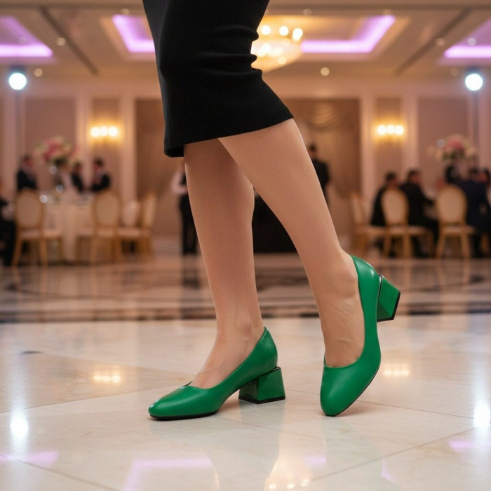 Pantofi eleganti cu toc C-152verde [6]