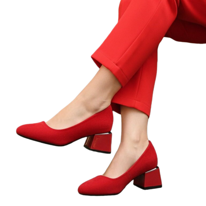 Pantofi eleganti cu toc C-153rosu [3]